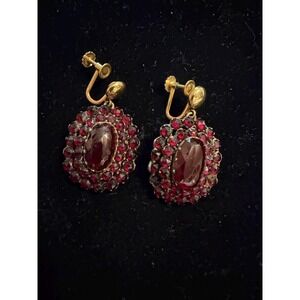 Antique Victorian Garnet Dangle Earrings